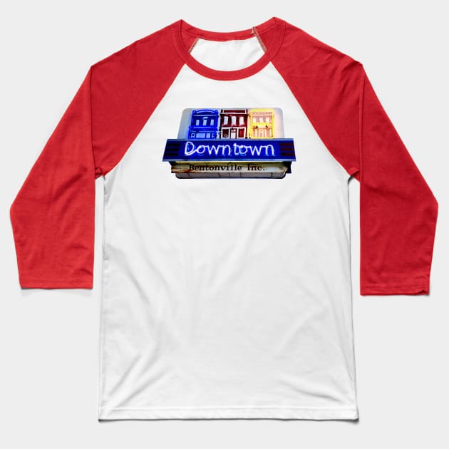 Downtown Bentonville Baseball T-Shirt by SPINADELIC
